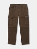 Quần Cargo Nam Washed Khaki Form Straight
