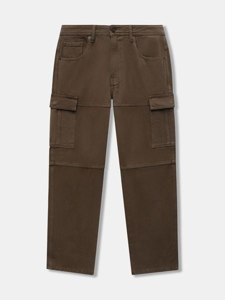 Quần Cargo Nam Washed Khaki Form Straight