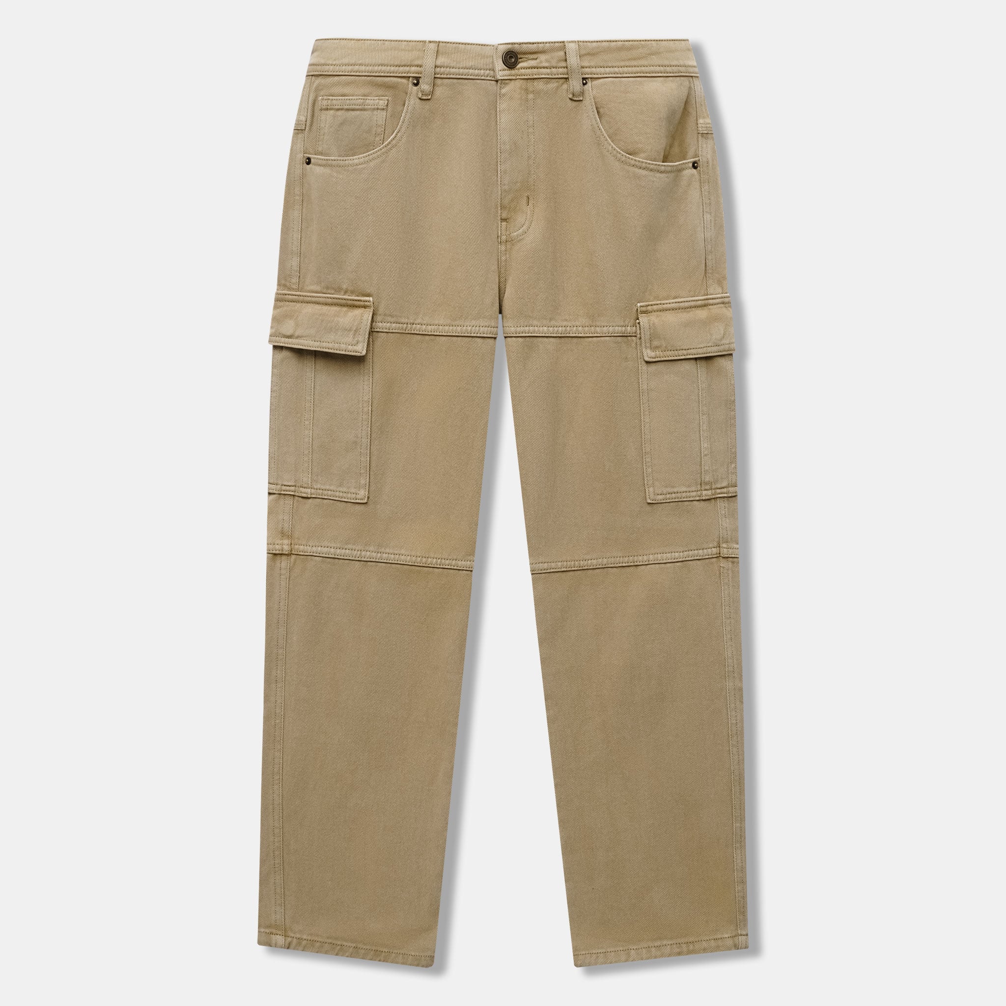Quần Cargo Kaki Nam Washed Form Straight