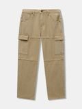 Quần Cargo Nam Washed Khaki Form Straight