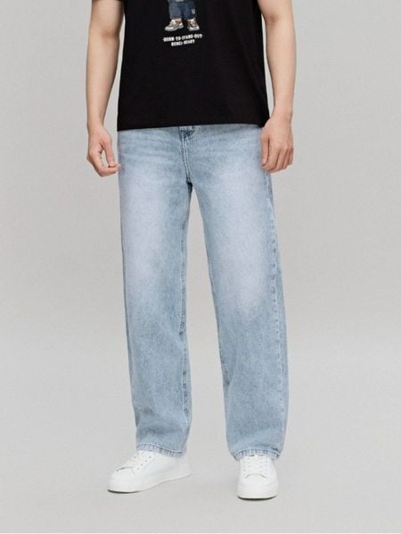 Quần Jean Nam Edge Link Light Blue Form Baggy