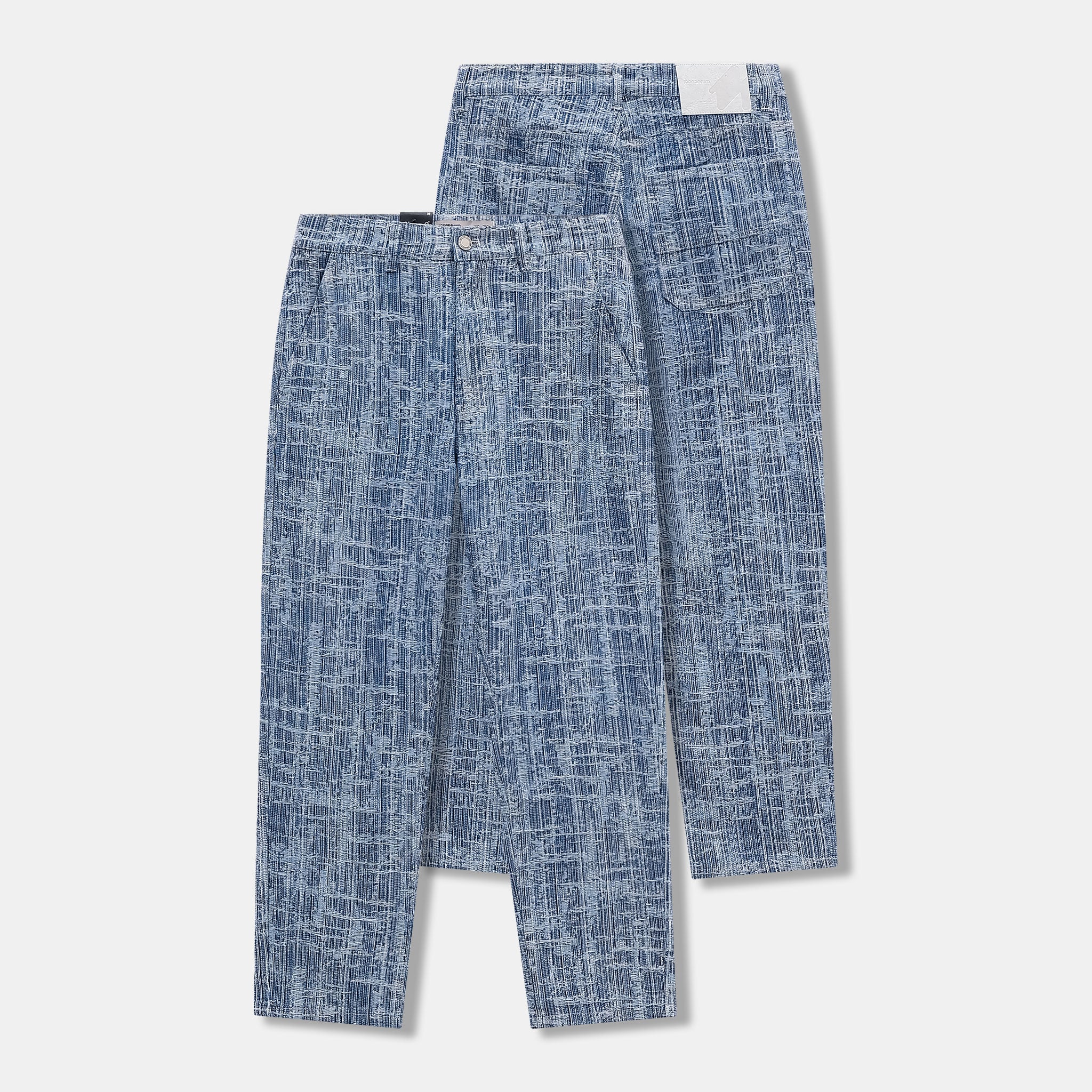 Quần Jeans Nam Hoạ Tiết Jacquard Form Straight