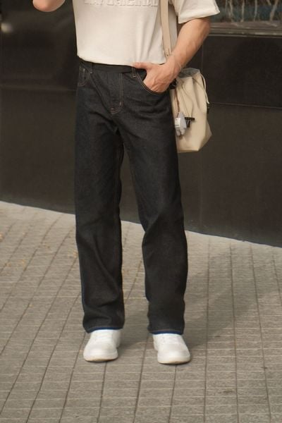 Quần Jean Nam Siêu Nhẹ Ống Suông Indigo ICON105 Form Straight