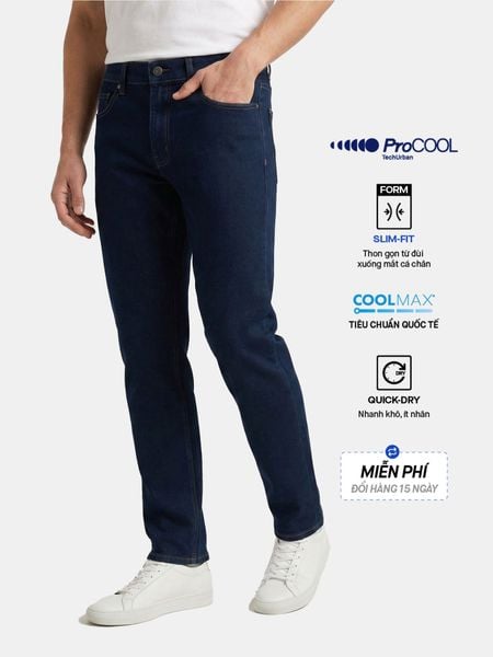 Quần Jean Nam Siêu Mát Ống Ôm ProCOOL Performance Indigo Form Slim Fit