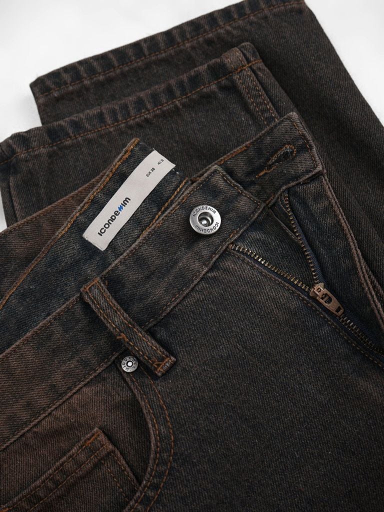 Quần Jeans Nam Vintage Brown Form Straight