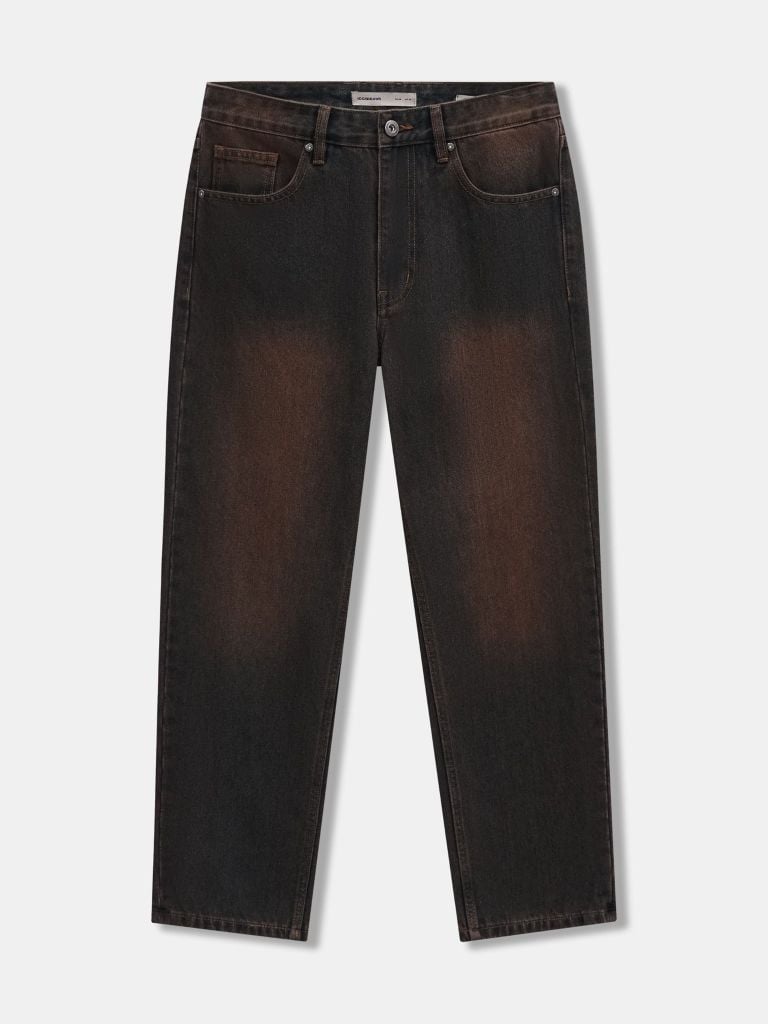 Quần Jeans Nam Vintage Brown Form Straight