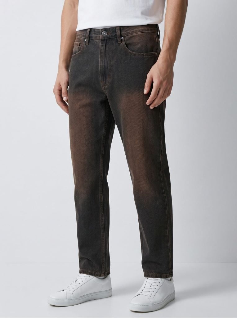 Quần Jeans Nam Vintage Brown Form Straight