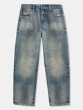 Quần Jeans Nam Vintage Washed Blue Form Baggy