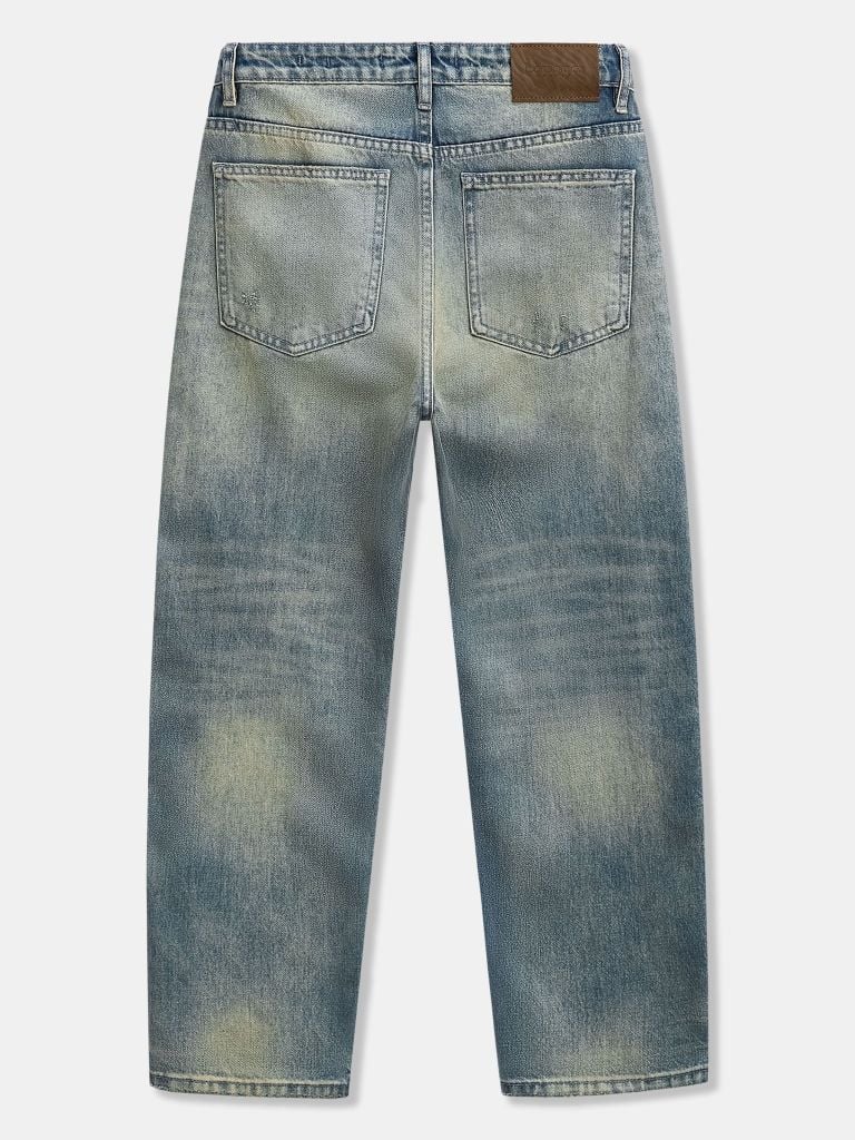 Quần Jeans Nam Vintage Washed Blue Form Baggy