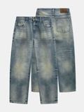 Quần Jeans Nam Vintage Washed Blue Form Baggy