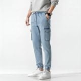 Quần Jogger Túi Hộp Denim Nam Cargo Form Regular