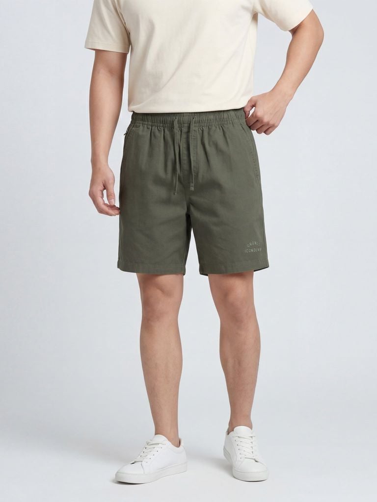 Quần Short Kaki Nam Garment Dye Form Regular