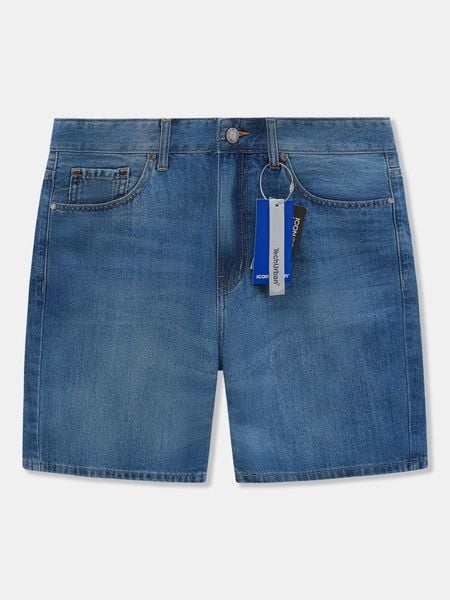 Quần Short Jean Nam Siêu Nhẹ ICON105 Mid Blue Form Loose