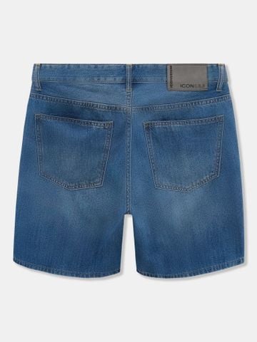Quần Short Jean Nam Siêu Nhẹ ICON105 Mid Blue Form Loose