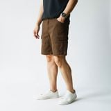 Quần Short Kaki Nam Cargo Garment Dye Form Regular