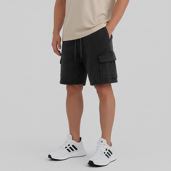 Quần Short Nỉ Chân Cua Túi Hộp Cargo Nam Form Regular