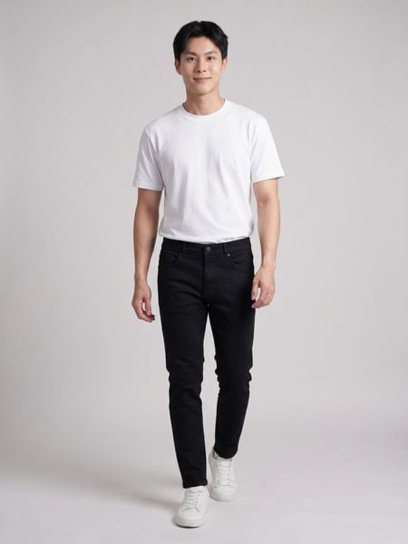 Quần Smart Jeans Nam Siêu Co Dãn Đen Trơn Form Smart Fit