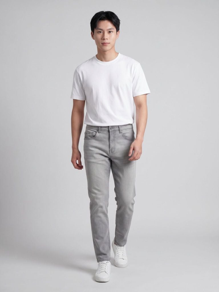 Quần Smart Jean Nam Siêu Co Dãn Xám Trơn Form Smart Fit