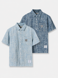 Set Đồ Ngắn Jacquard Jean Nam Form Regular