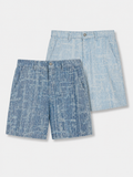 Set Đồ Ngắn Jacquard Jean Nam Form Regular