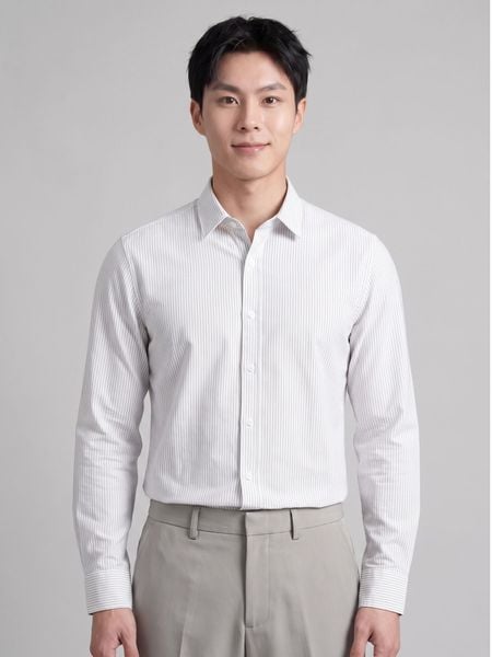 Áo Sơ Mi Nam Tay Dài Warp Knit Form Slim