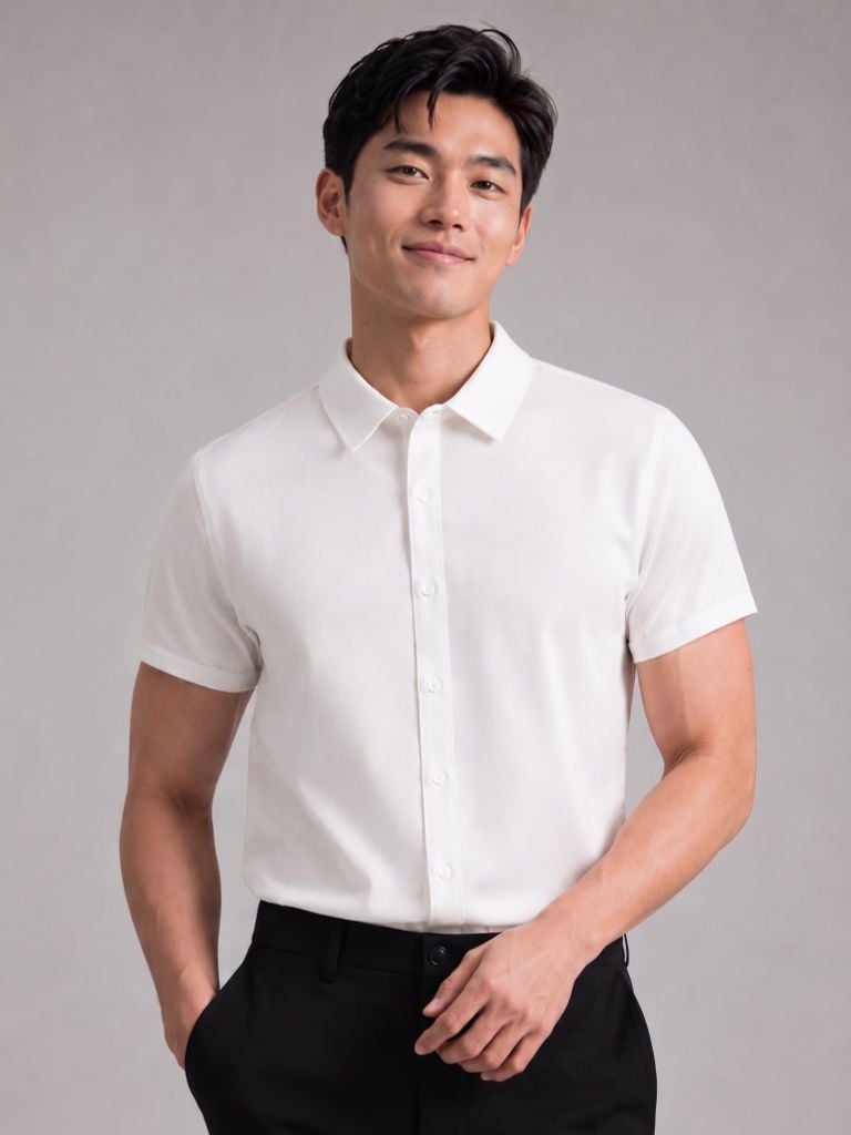 Áo Sơ Mi Nam Tay Ngắn Blanko Form Slim