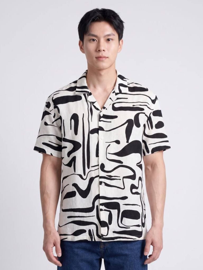 Áo Sơ Mi Nam Tay Ngắn Cuban Fluid Mark Form Relaxed