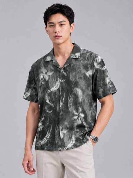 Áo Sơ Mi Nam Tay Ngắn Dark Smoke Form Relaxed