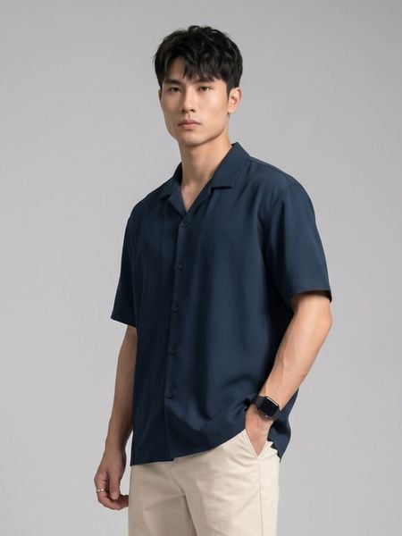 Áo Sơ Mi Nam Tay Ngắn Cuban Floral Linen Shirt For Summer Form Relaxed