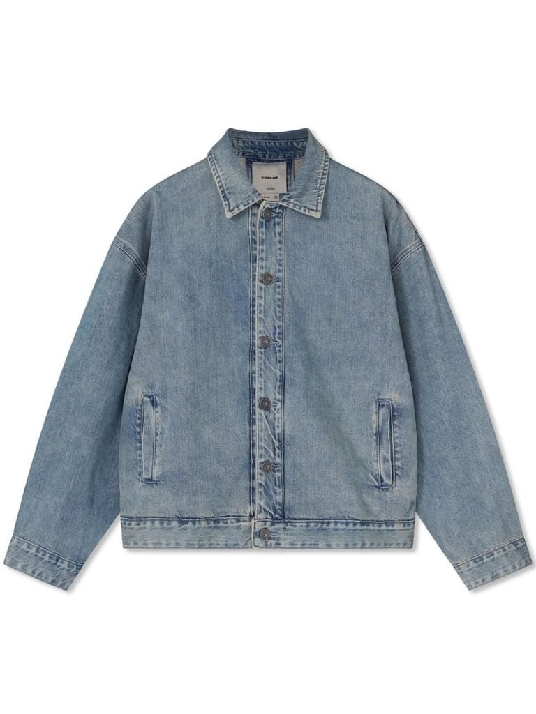 Áo Khoác Denim Nam Thêu Tag Da Form Loose