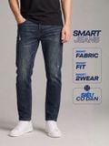 Quần Smart Jeans Nam Siêu Co Dãn Xanh Trơn Form Smart Fit