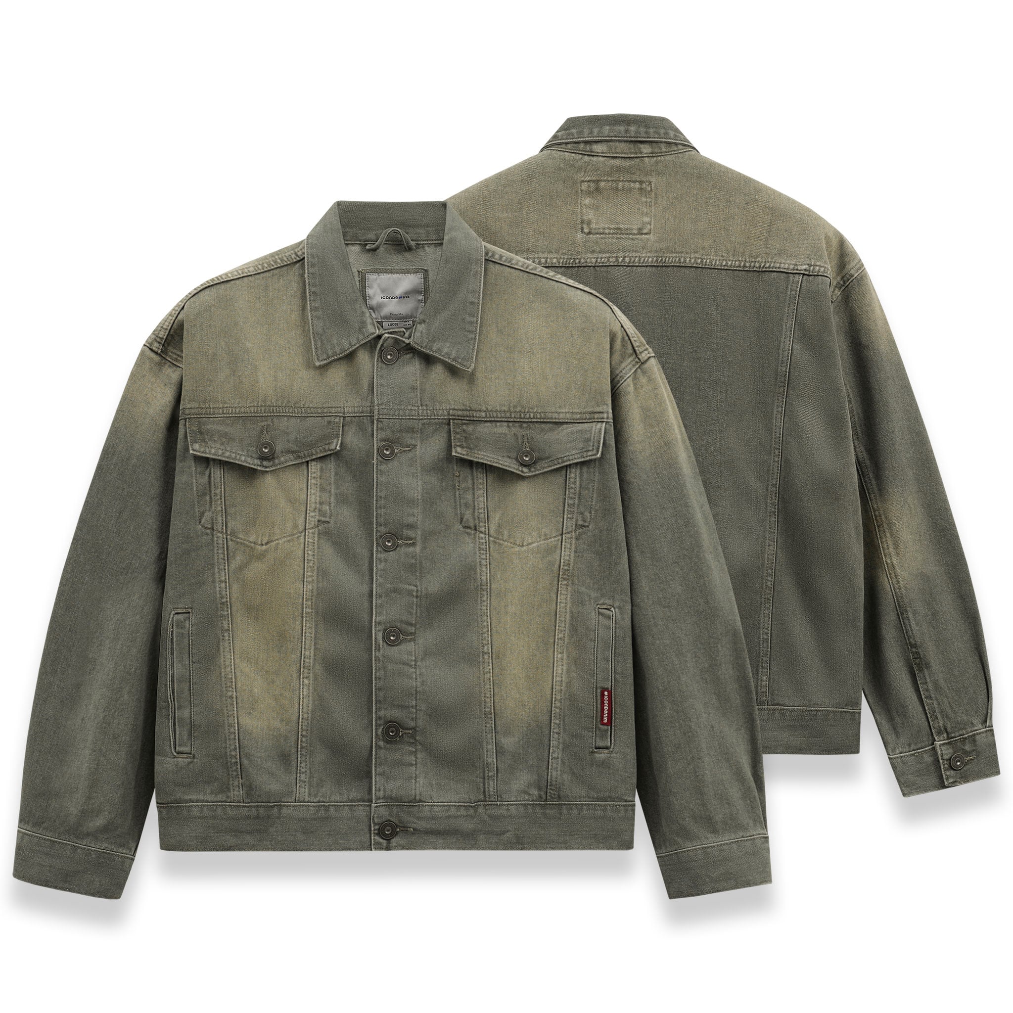 Áo Khoác Jeans Nam Moss Sage Tint Wash Form Loose