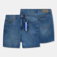 Quần Short Jean Nam Siêu Nhẹ ICON105 Mid Blue Form Loose