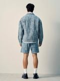 Áo Khoác Nam Jacquard Denim Form Loose