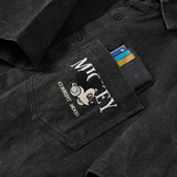 Áo Sơ Mi Nam Kaki Tay Ngắn Disney Grey Beat Form Boxy