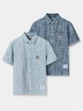 Set Đồ Ngắn Jacquard Jean Nam Form Regular