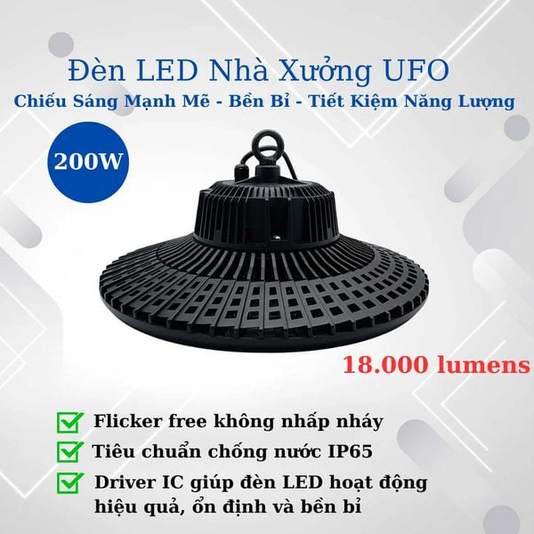 Đèn LED chiếu sáng nhà xưởng 200W