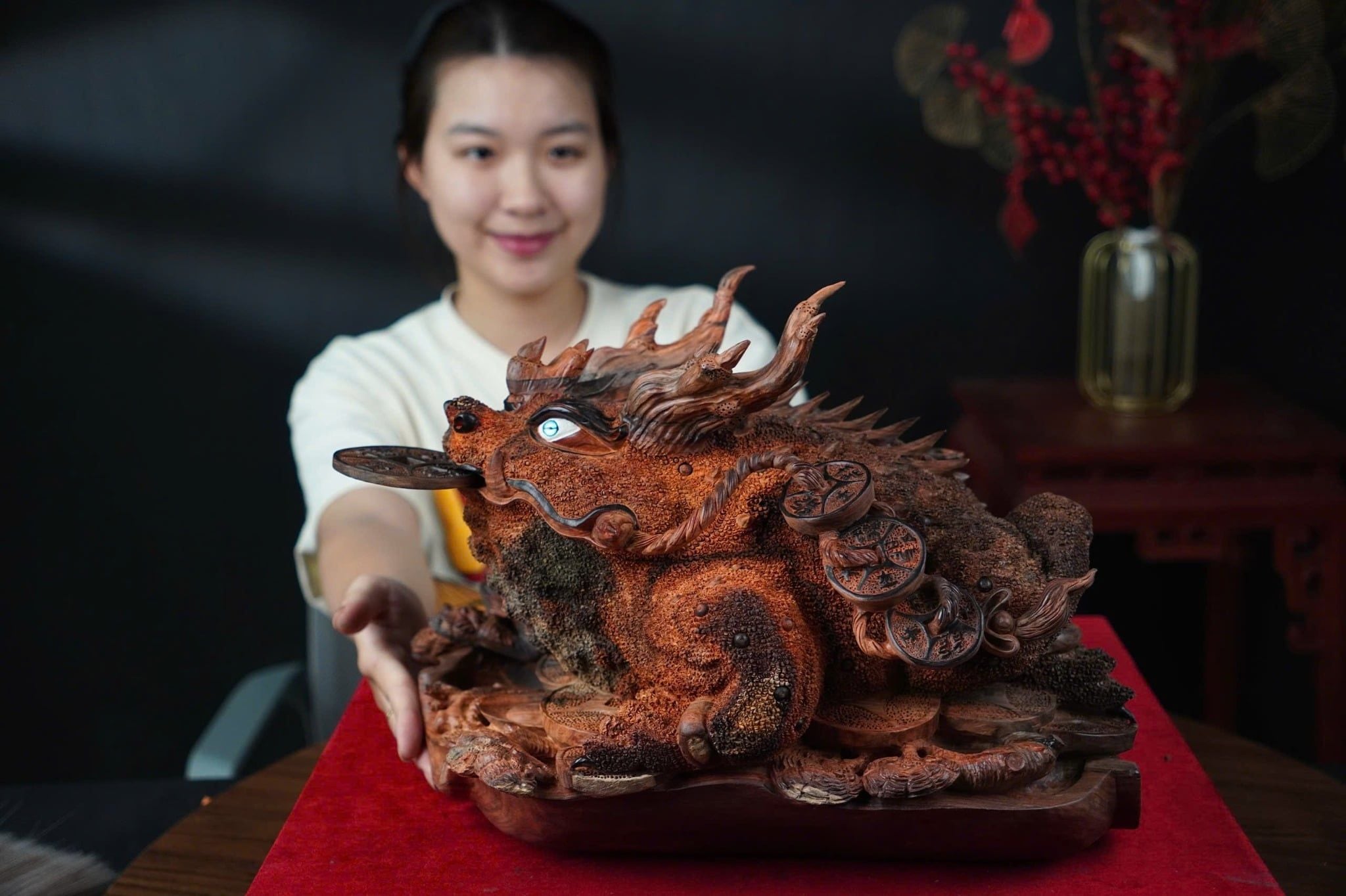 cóc hóa long gỗ trắc