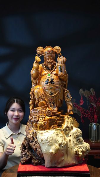 tượng thần tài gỗ nu ngọc am thơm