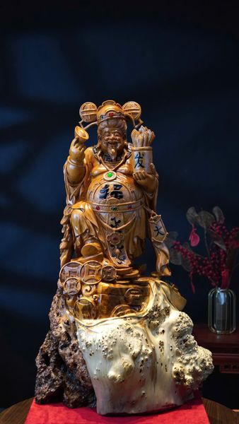 tượng thần tài gỗ nu ngọc am thơm