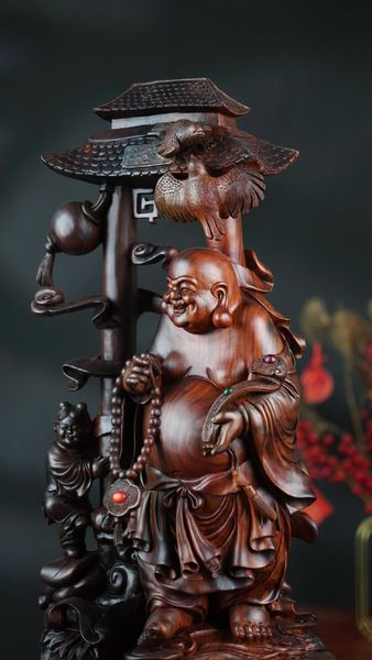 di lặc nhị phúc gỗ trắc