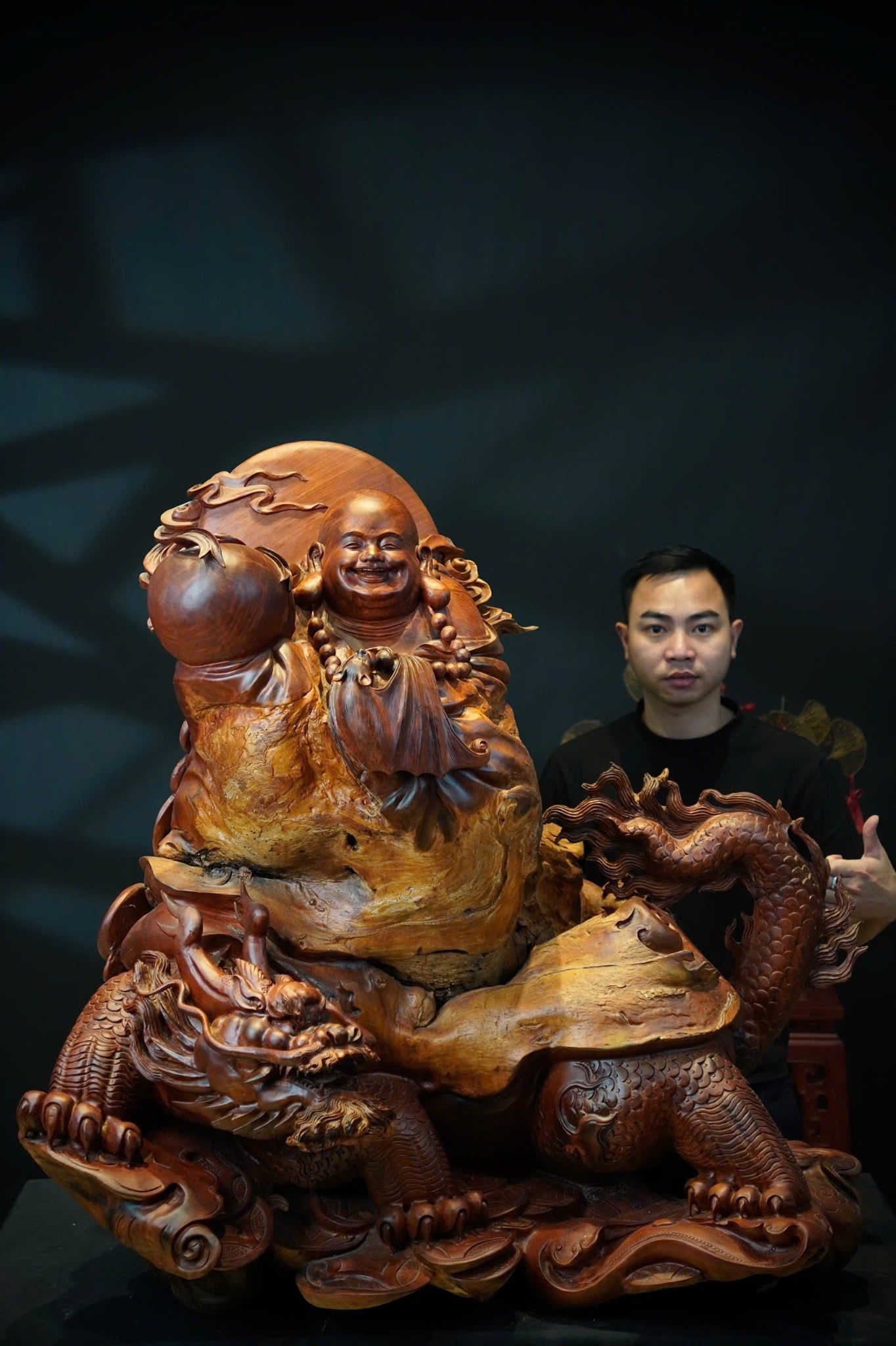 di lặc cưỡi long quy sụn hương