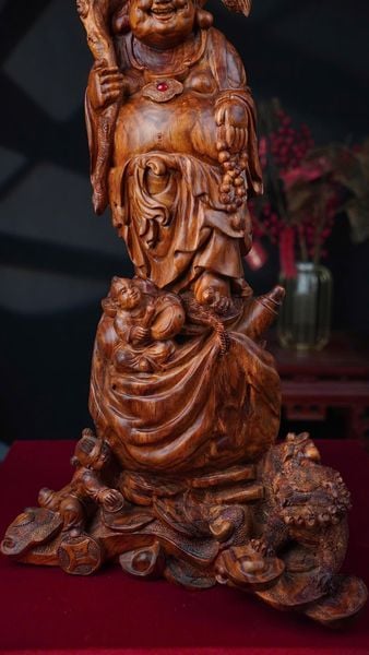 di lặc nhị phúc gỗ sưa đỏ bắc