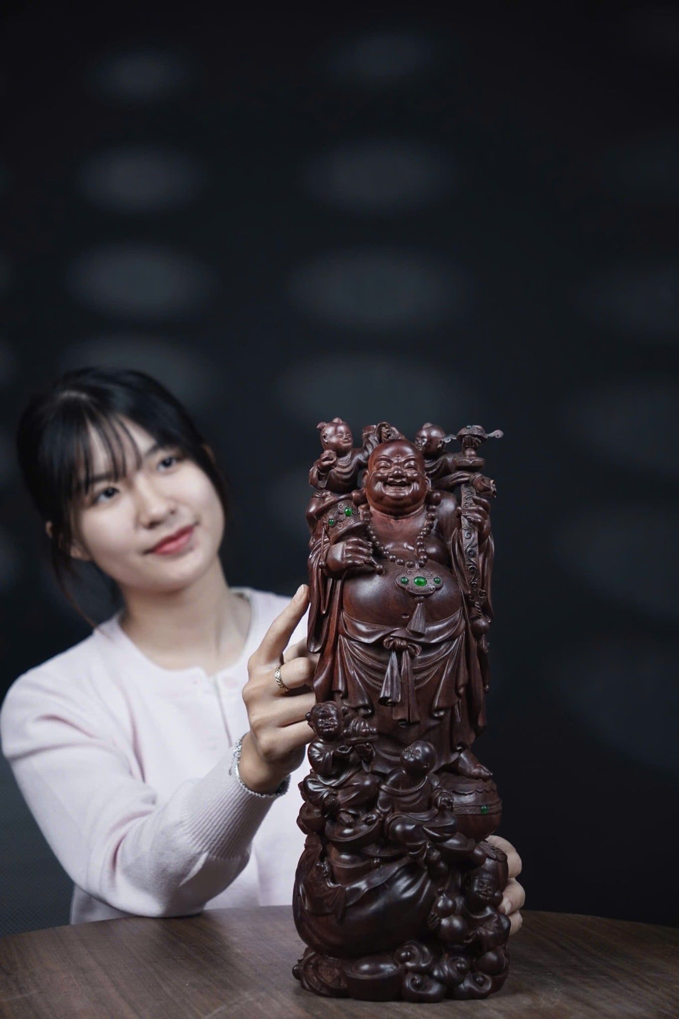 di lặc ngũ phúc gỗ tử đàn ấn độ