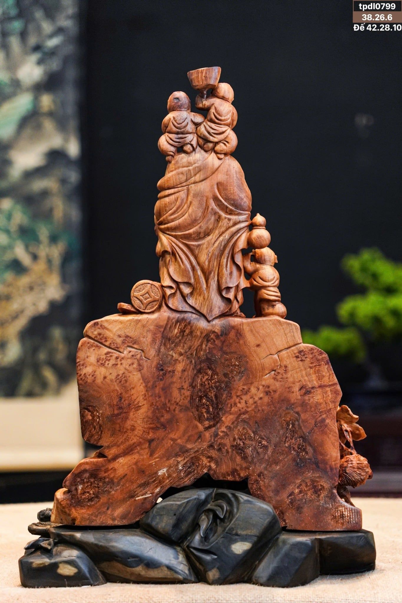 di lặc tam phúc gỗ nu đàn hương