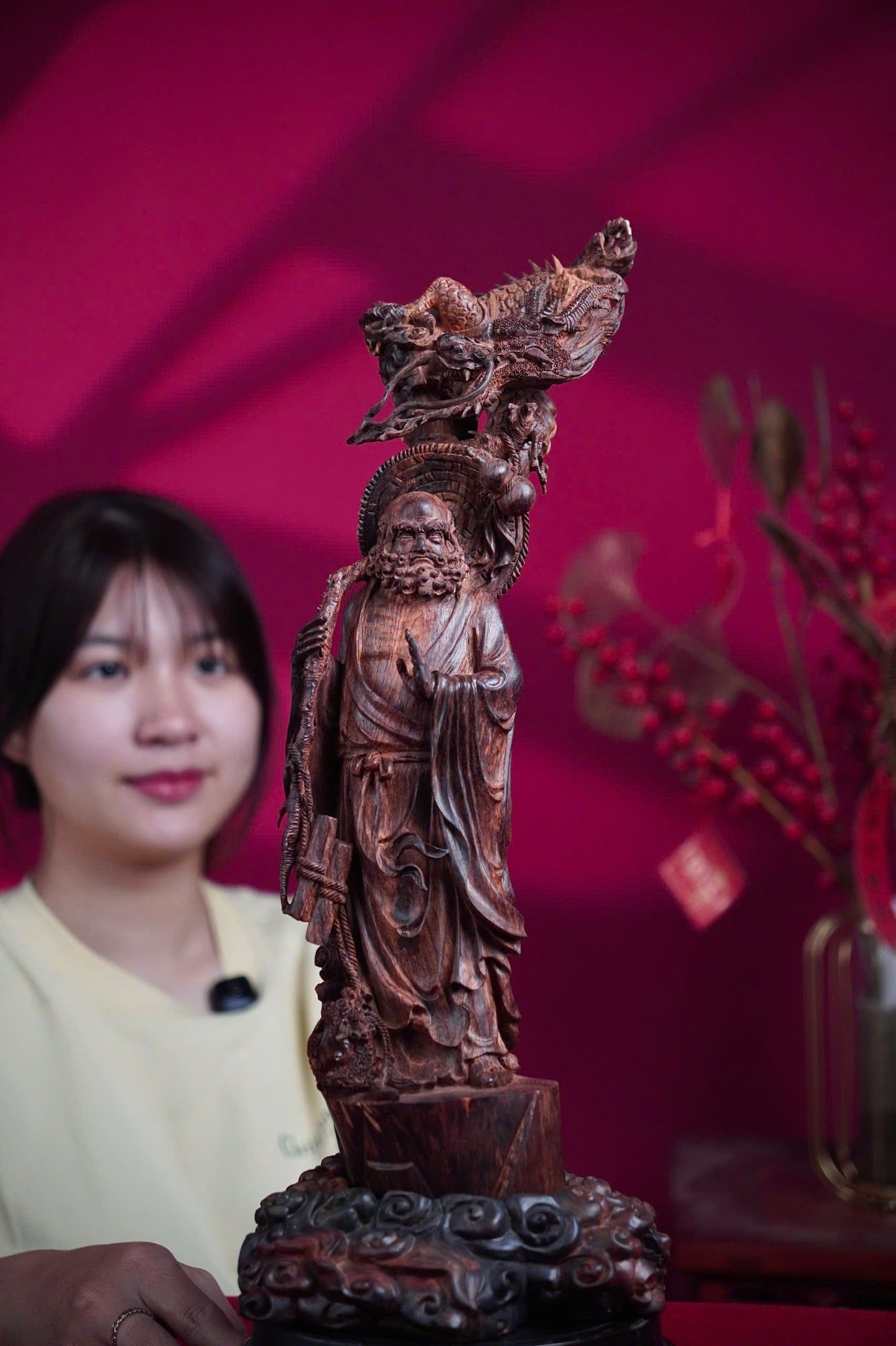Tượng Đạt Ma Gỗ sưa quảng bình