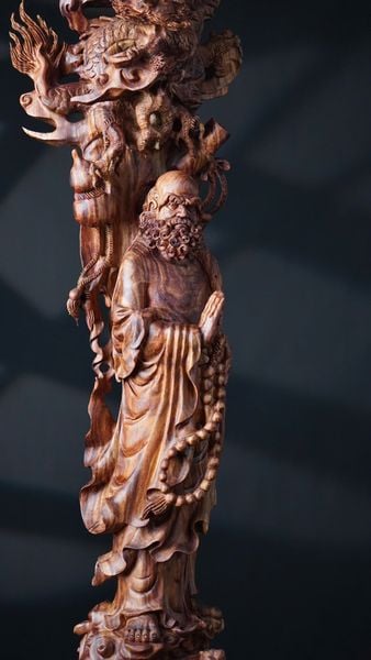 Tượng Đạt Ma Gỗ sưa đỏ