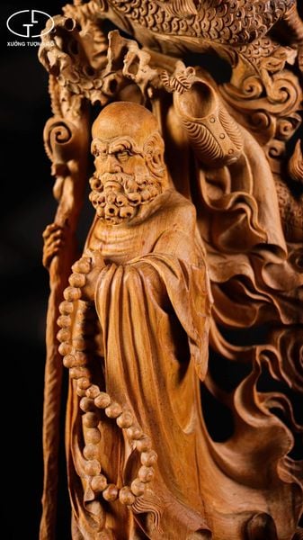 Tượng Đạt Ma hàng long gỗ hoàng đàn tuyết lạng sơn