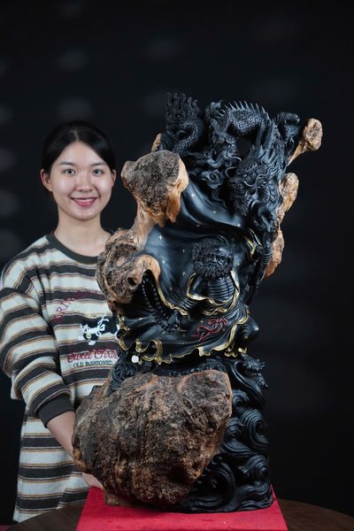 Tượng Đạt Ma Gỗ nu mun