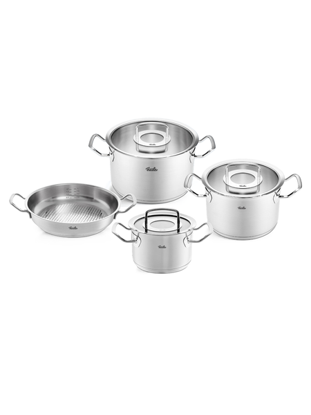  [CHÍNH HÃNG] Bộ nồi Fissler Original Pro 4 món (3 nồi 1 chảo nắp inox / nắp kính) - Sản xuất tại Đức 
